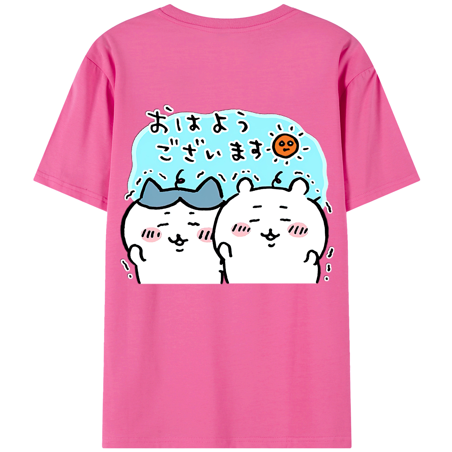 （画像用） ちいかわ ハチワレ Chii-kawa hachiware レディース半袖Tシャツ(バックプリント)